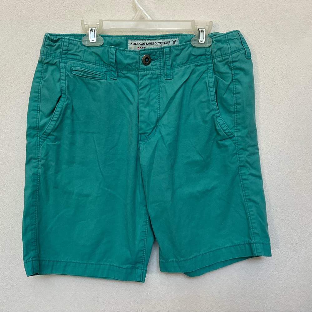 American Eagle Outfitters Teal Prep Shorts Size 30 Spring Summer Color